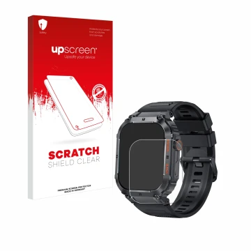 Face avant d’un emballage produit avec le logo de la marque upscreen. À côté, l’appareil GaWear K57PRO 1.96