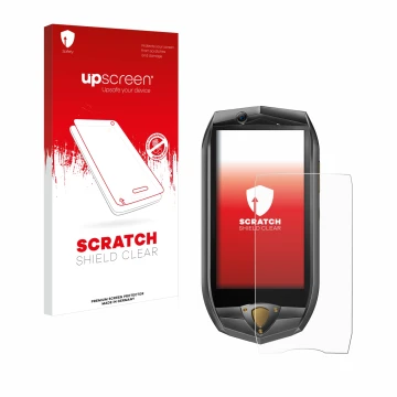 Face avant d’un emballage produit avec le logo de la marque upscreen. À côté, l’appareil Oukitel K16 est représenté avec la pr