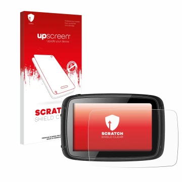 Face avant d’un emballage produit avec le logo de la marque upscreen. À côté, l’appareil Elebest Carplay C650 5