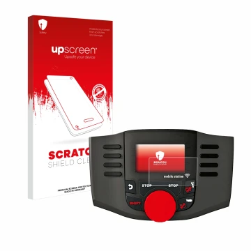 Face avant d’un emballage produit avec le logo de la marque upscreen. À côté, l’appareil Märklin Mobile Station WLAN 60667 est