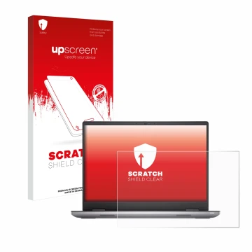 Face avant d’un emballage produit avec le logo de la marque upscreen. À côté, l’appareil Dell Precision 7670 Non-Touch est rep