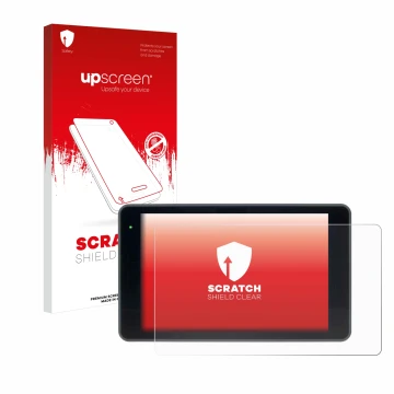 Face avant d’un emballage produit avec le logo de la marque upscreen. À côté, l’appareil YoloLiv YoloBox Pro est représenté av