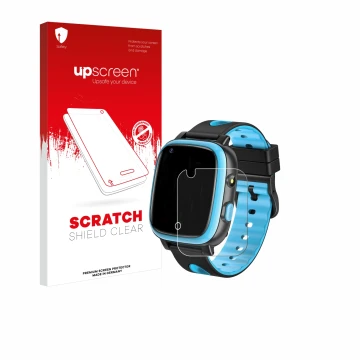 Face avant d’un emballage produit avec le logo de la marque upscreen. À côté, l’appareil Aduogeng T5 est représenté avec la pr