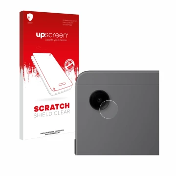Face avant d’un emballage produit avec le logo de la marque upscreen. À côté, l’appareil Samsung Galaxy Tab A9 WiFi (Caméra UN