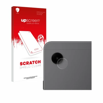 Face avant d’un emballage produit avec le logo de la marque upscreen. À côté, l’appareil Samsung Galaxy Tab A9 LTE (Caméra UNI