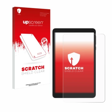 Face avant d’un emballage produit avec le logo de la marque upscreen. À côté, l’appareil Doogee T20 Mini est représenté avec l