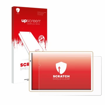 Face avant d’un emballage produit avec le logo de la marque upscreen. À côté, l’appareil Facetel Q3 est représenté avec la pro