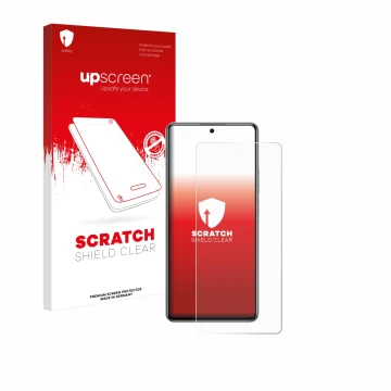 Face avant d’un emballage produit avec le logo de la marque upscreen. À côté, l’appareil Xiaomi 11T 5G est représenté avec la 