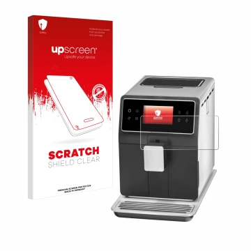 Face avant d’un emballage produit avec le logo de la marque upscreen. À côté, l’appareil WMF Perfection 840L est représenté av