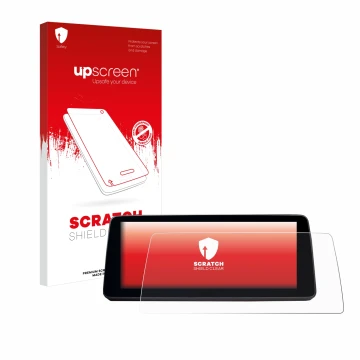Face avant d’un emballage produit avec le logo de la marque upscreen. À côté, l’appareil BMW 5 G30/G31 Facelift 2020 12.3