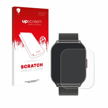 Face avant d’un emballage produit avec le logo de la marque upscreen. À côté, l’appareil Zoskvee P95 2