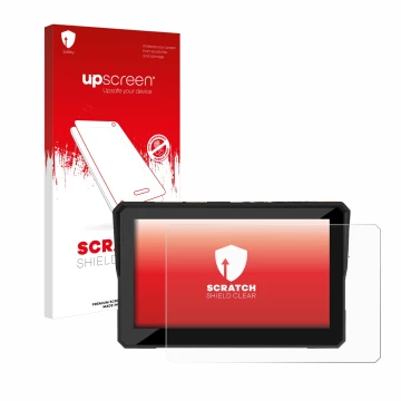 Face avant d’un emballage produit avec le logo de la marque upscreen. À côté, l’appareil Carpuride W502 5