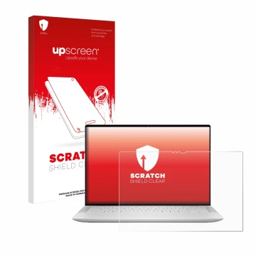 Face avant d’un emballage produit avec le logo de la marque upscreen. À côté, l’appareil Dell XPS 14 9440 Touch est représenté