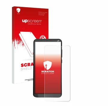 Face avant d’un emballage produit avec le logo de la marque upscreen. À côté, l’appareil Brondi Amico XL est représenté avec l