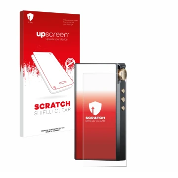 Face avant d’un emballage produit avec le logo de la marque upscreen. À côté, l’appareil Cayin N3-Ultra est représenté avec la
