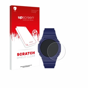 Face avant d’un emballage produit avec le logo de la marque upscreen. À côté, l’appareil Reflex Active Series 26 est représent