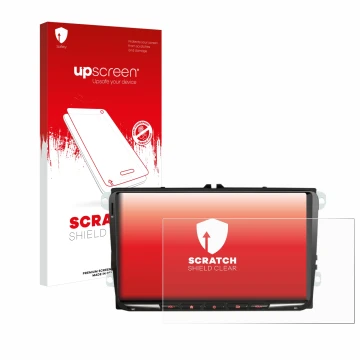 Face avant d’un emballage produit avec le logo de la marque upscreen. À côté, l’appareil Erisin ES8998V 9
