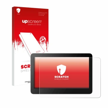 Face avant d’un emballage produit avec le logo de la marque upscreen. À côté, l’appareil Wacom One 13 Touch est représenté ave