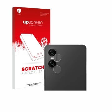 Face avant d’un emballage produit avec le logo de la marque upscreen. À côté, l’appareil Sony Xperia 10 VI (Caméra UNIQUEMENT)