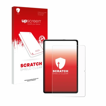 Face avant d’un emballage produit avec le logo de la marque upscreen. À côté, l’appareil Xiaomi Redmi Pad Pro est représenté a