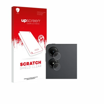 Face avant d’un emballage produit avec le logo de la marque upscreen. À côté, l’appareil Xiaomi Redmi Pad Pro (Caméra UNIQUEME