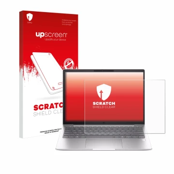 Face avant d’un emballage produit avec le logo de la marque upscreen. À côté, l’appareil HP EliteBook 630 G11 est représenté a