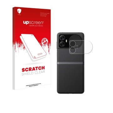 Face avant d’un emballage produit avec le logo de la marque upscreen. À côté, l’appareil Blackview Hero 10 (Affichage externe)