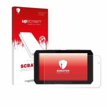 Face avant d’un emballage produit avec le logo de la marque upscreen. À côté, l’appareil Chigee AIO-5 Play est représenté avec