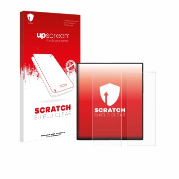 Face avant d’un emballage produit avec le logo de la marque upscreen. À côté, l’appareil Samsung Galaxy Z Fold 6 5G (Affichage