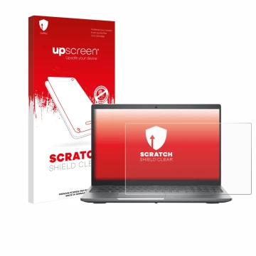 Face avant d’un emballage produit avec le logo de la marque upscreen. À côté, l’appareil Dell Precision 3580 est représenté av