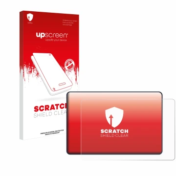 Face avant d’un emballage produit avec le logo de la marque upscreen. À côté, l’appareil Bigtreetech Bambu Lab Panda Touch V1.