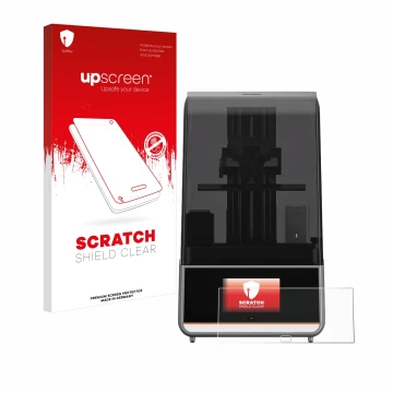 Face avant d’un emballage produit avec le logo de la marque upscreen. À côté, l’appareil Anycubic Photon Mono M7 Pro est repré