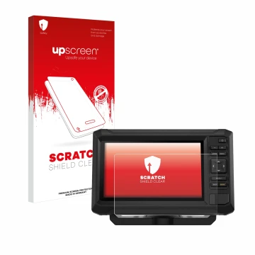 Face avant d’un emballage produit avec le logo de la marque upscreen. À côté, l’appareil Garmin ECHOMAP UHD2 7