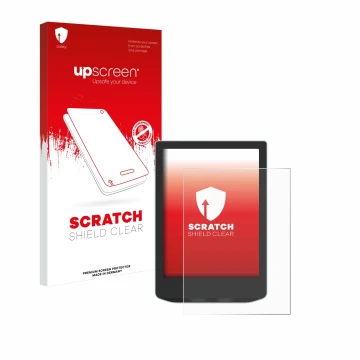 Face avant d’un emballage produit avec le logo de la marque upscreen. À côté, l’appareil Vivlio Light HD Color est représenté 
