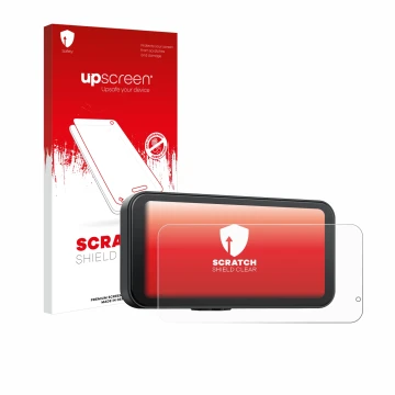 Face avant d’un emballage produit avec le logo de la marque upscreen. À côté, l’appareil Volam JM5AMVL 6.25