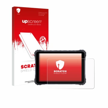 Face avant d’un emballage produit avec le logo de la marque upscreen. À côté, l’appareil Topicon MDT865 est représenté avec la