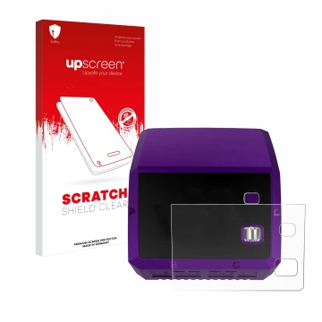 Face avant d’un emballage produit avec le logo de la marque upscreen. À côté, l’appareil SkyRc Q200 neo est représenté avec la