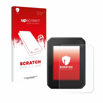 Face avant d’un emballage produit avec le logo de la marque upscreen. À côté, l’appareil FIT Display Compact 2.0 est représent