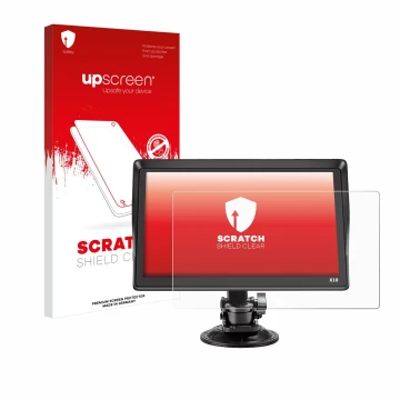 Face avant d’un emballage produit avec le logo de la marque upscreen. À côté, l’appareil Xgody X10 9