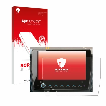 Face avant d’un emballage produit avec le logo de la marque upscreen. À côté, l’appareil Xzent F-285 est représenté avec la pr