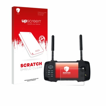Face avant d’un emballage produit avec le logo de la marque upscreen. À côté, l’appareil Toslon XR500 est représenté avec la p