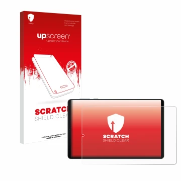 Face avant d’un emballage produit avec le logo de la marque upscreen. À côté, l’appareil Lenovo Legion Y700 (2024) est représe