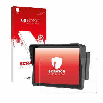 Face avant d’un emballage produit avec le logo de la marque upscreen. À côté, l’appareil Carpuride W702B Pro 7