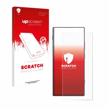 Face avant d’un emballage produit avec le logo de la marque upscreen. À côté, l’appareil Nubia Z70 Ultra est représenté avec l