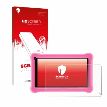 Face avant d’un emballage produit avec le logo de la marque upscreen. À côté, l’appareil Sumtab K708 7.1