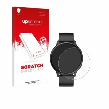 Face avant d’un emballage produit avec le logo de la marque upscreen. À côté, l’appareil SPC Smartee Duo Classic 1.43