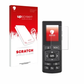 Face avant d’un emballage produit avec le logo de la marque upscreen. À côté, l’appareil Minn Kota Advanced GPS Navigation est