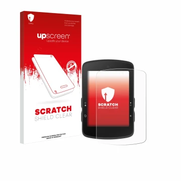 Face avant d’un emballage produit avec le logo de la marque upscreen. À côté, l’appareil Bryton Rider S510 est représenté avec