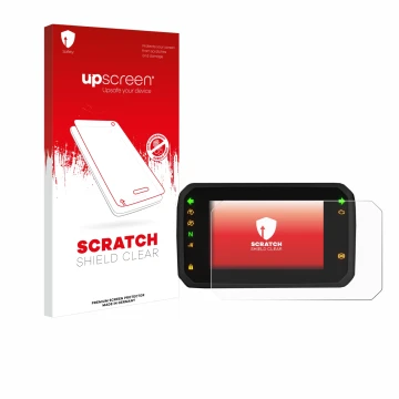 Face avant d’un emballage produit avec le logo de la marque upscreen. À côté, l’appareil Honda ADV350 5