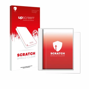 Face avant d’un emballage produit avec le logo de la marque upscreen. À côté, l’appareil Boox Note Max est représenté avec la 